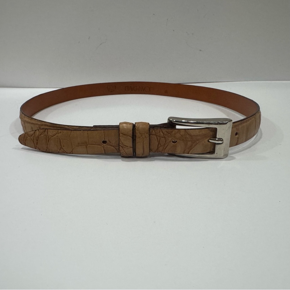 Joan & David Brown Leather Belt with Silver Buckle